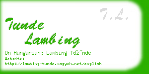 tunde lambing business card